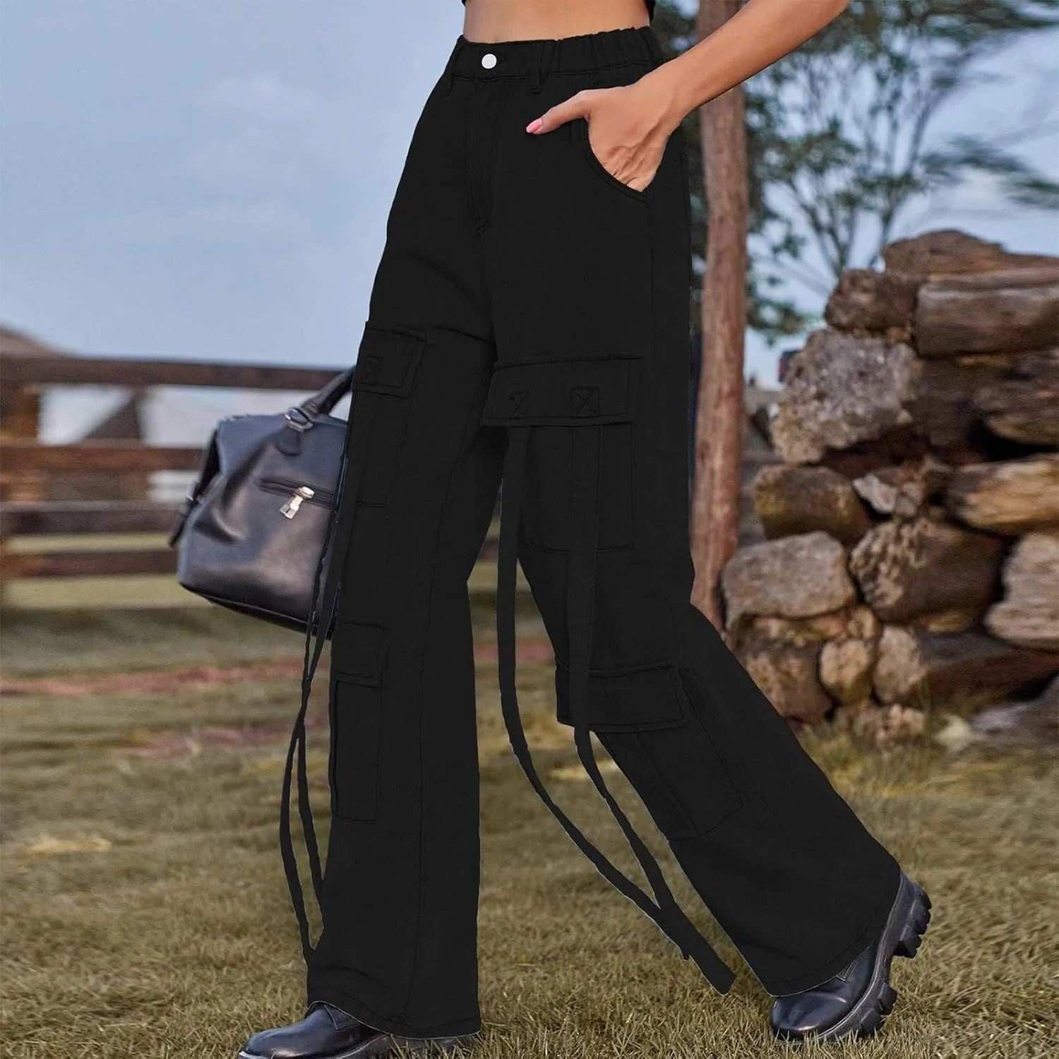 Straight Leg Jeans for Women High Waisted Wide Leg Boyfriend Denim Pants Frayed Raw HemCasual Baggy Trousers