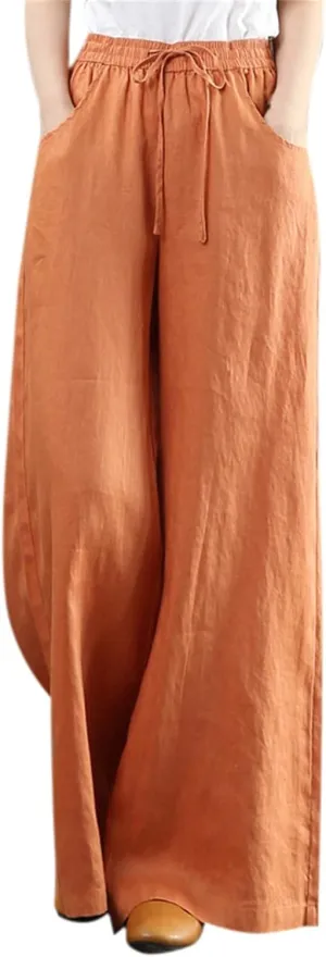 Straight Leg Pants Winter Ankle Hiking Sweatpants with Pockets High Waisted Elastic Waist
