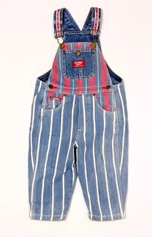 Striped denim overalls - Size 2
