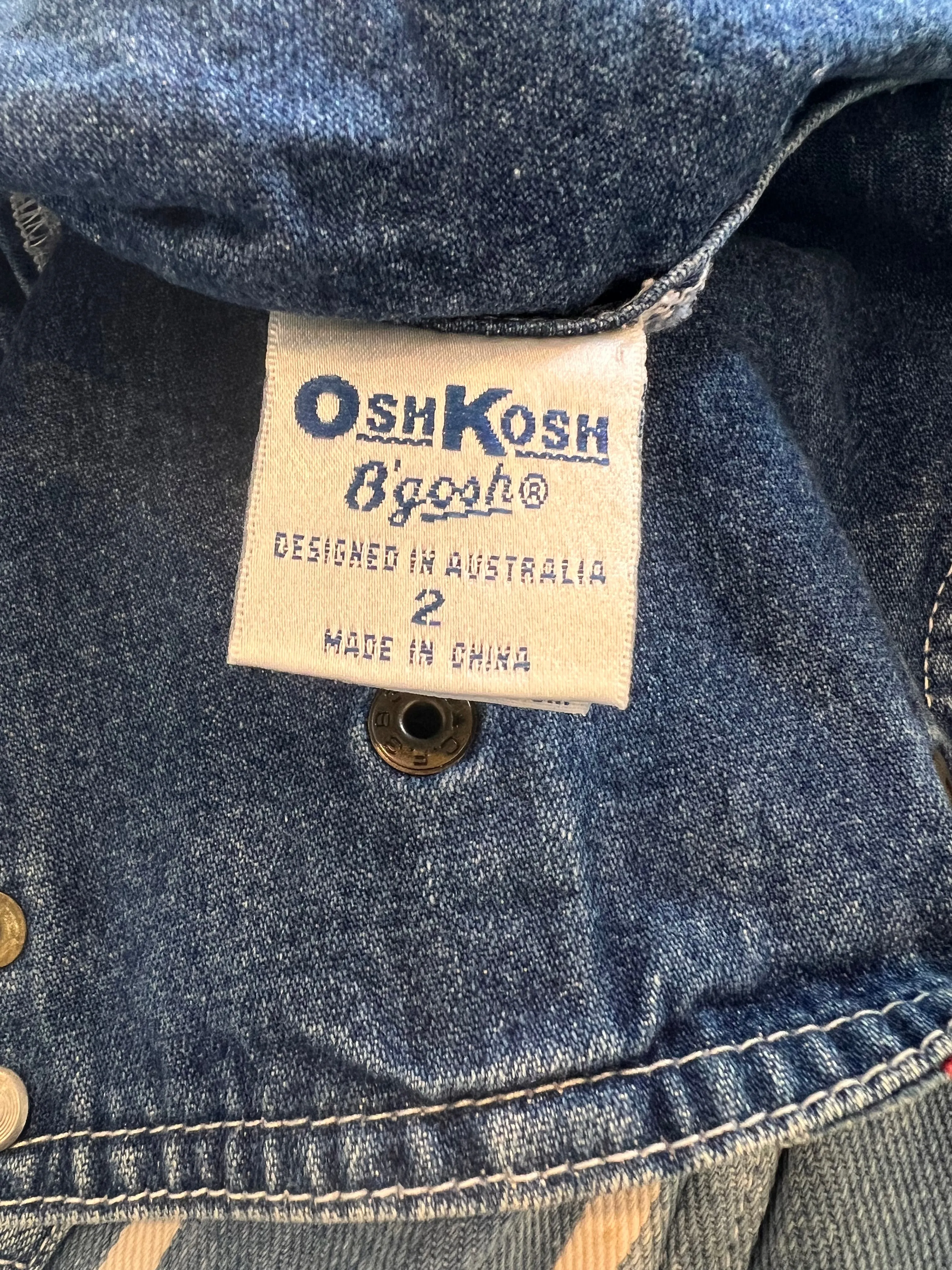 Striped denim overalls - Size 2
