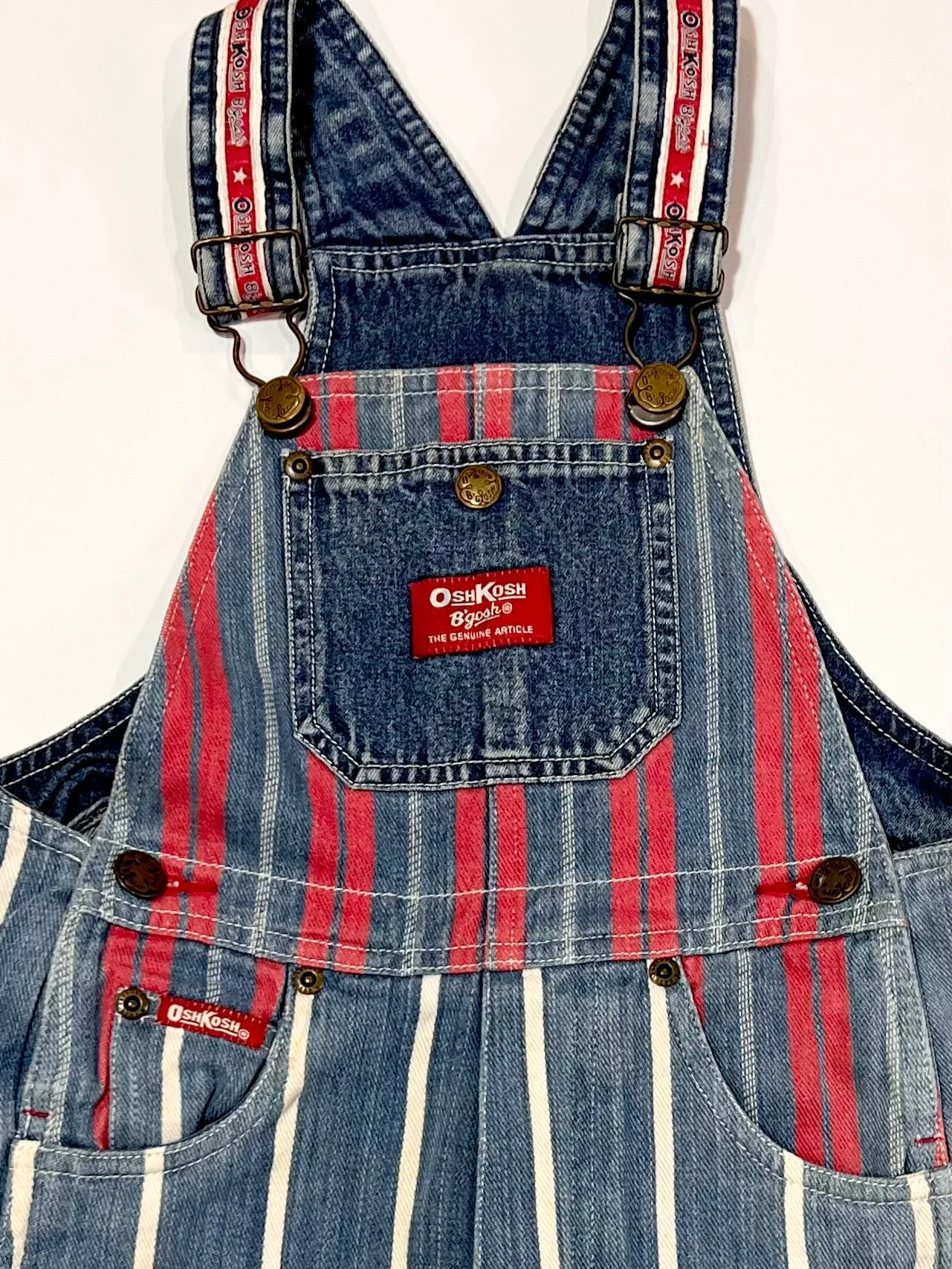Striped denim overalls - Size 2