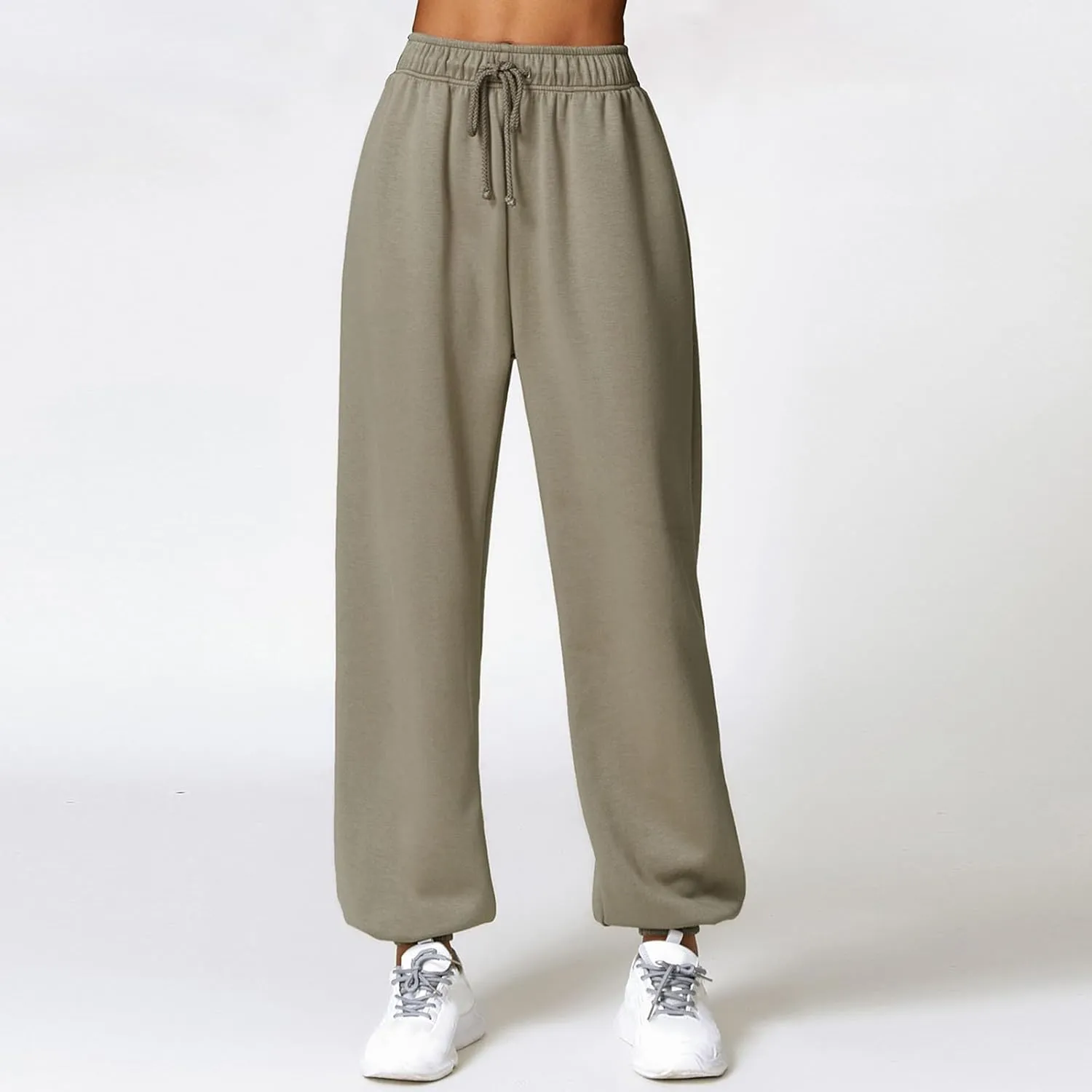 Sunwittafy Women's High Waist Sweatpants Lined Fleece Joggers with Pockets Lounge Athletic Workout Sweat Pants Trousers