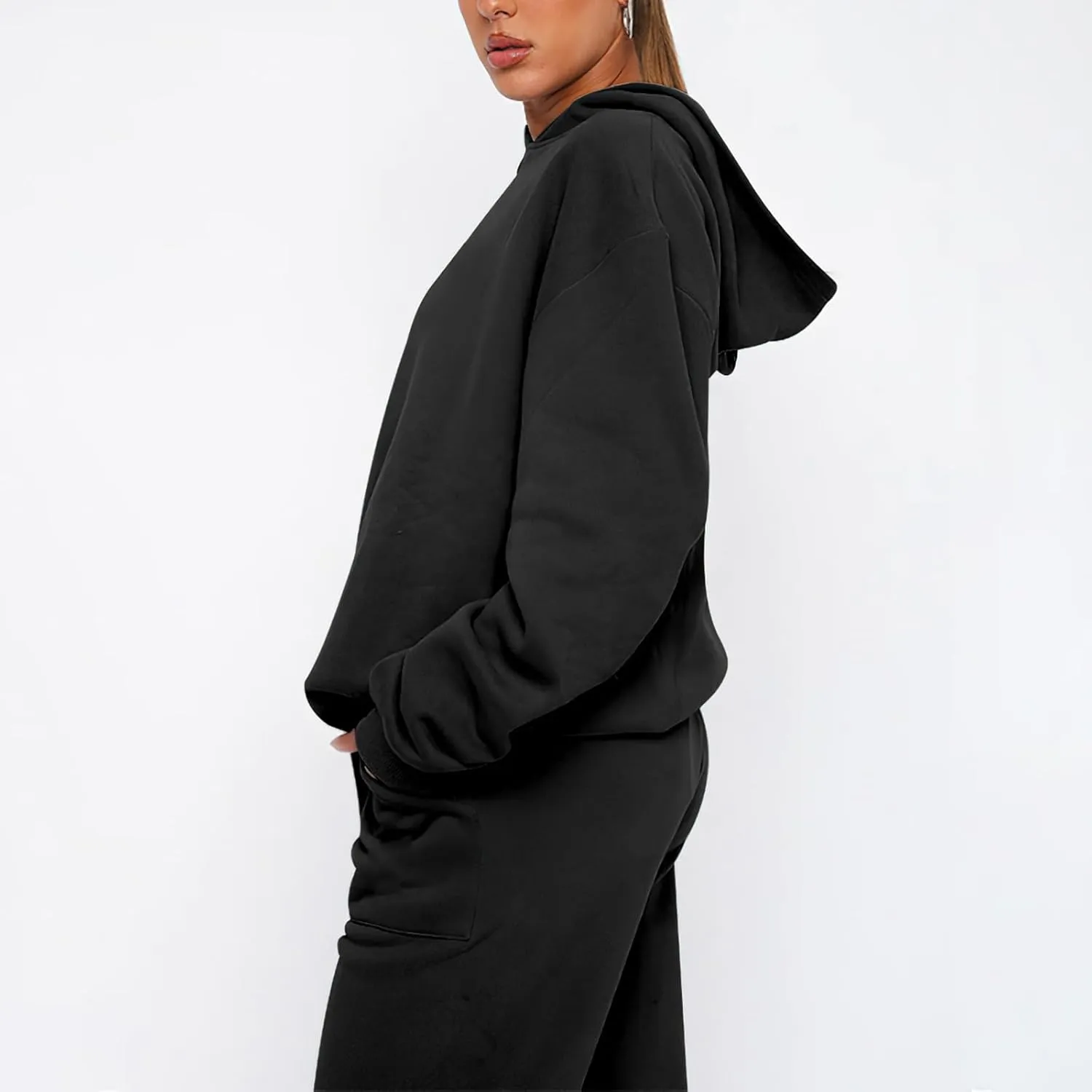 Sweatsuits for Women 2 Piece Outfits Fleece Oversized Hoodies and Sweatpants Jogger Winter Fall Tracksuit Set