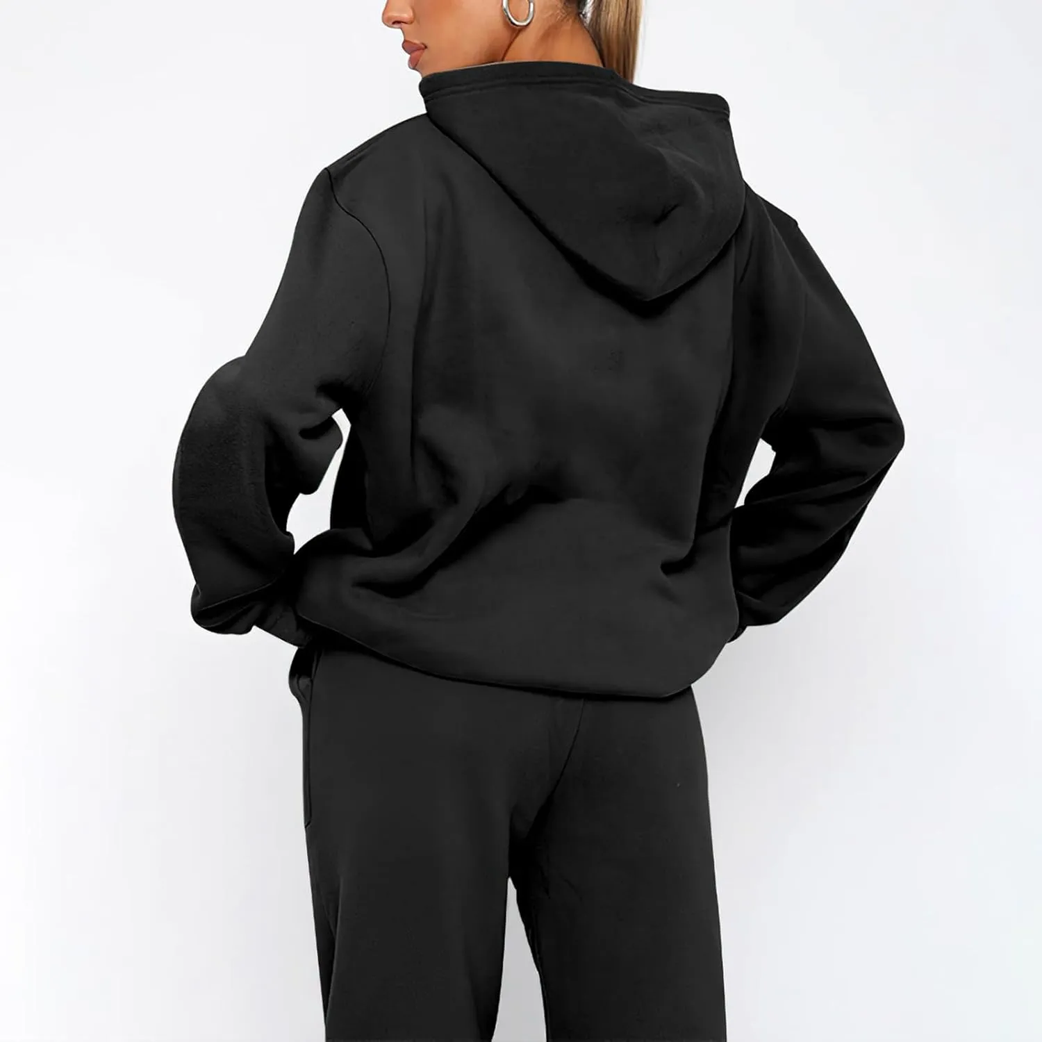 Sweatsuits for Women 2 Piece Outfits Fleece Oversized Hoodies and Sweatpants Jogger Winter Fall Tracksuit Set