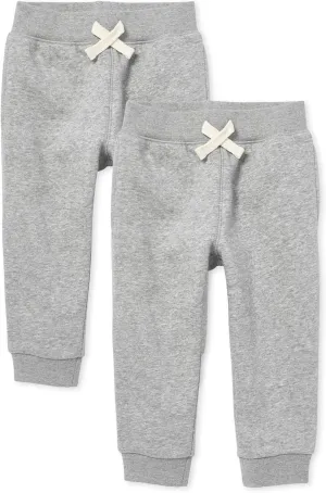 The Children's Place Baby Boys' Active Fleece Jogger Pants 2 Pack