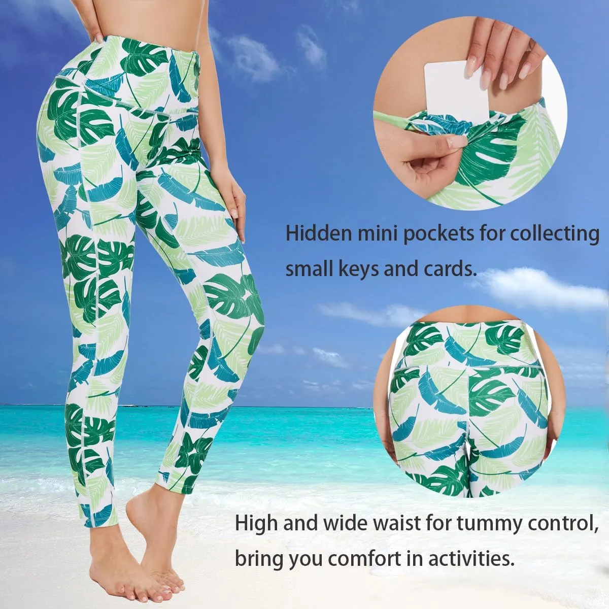 Ubestyle UPF 50  High Waist Women's Swim Pants Swim Leggings Swimming Tights Rash Guard Pants Sun Protective