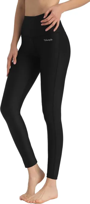 Ubestyle UPF 50  High Waist Women's Swim Pants Swim Leggings Swimming Tights Rash Guard Pants Sun Protective