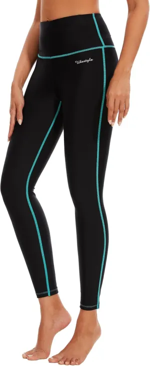Ubestyle UPF 50  High Waist Women's Swim Pants Swim Leggings Swimming Tights Rash Guard Pants Sun Protective