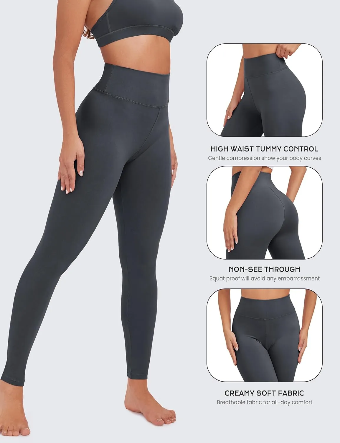 VALANDY Creamlush High Waisted Leggings for Women-Buttery Soft Solid Elastic Lounge Yoga Pants