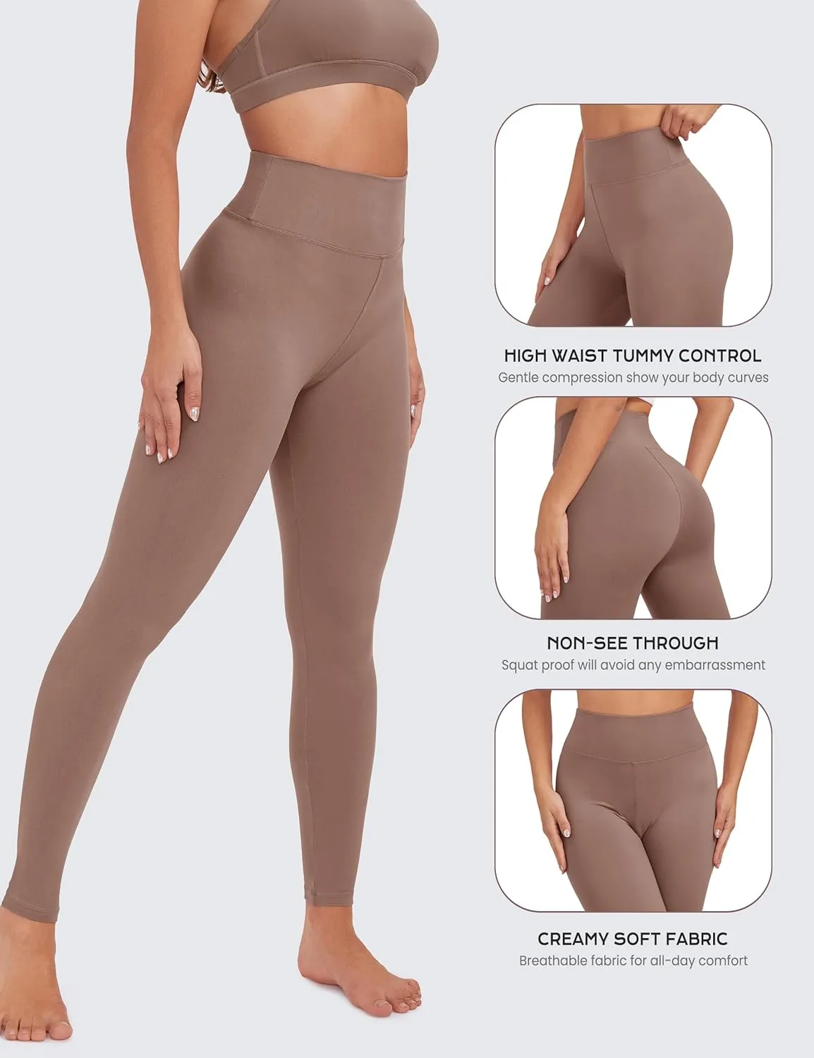 VALANDY Creamlush High Waisted Leggings for Women-Buttery Soft Solid Elastic Lounge Yoga Pants