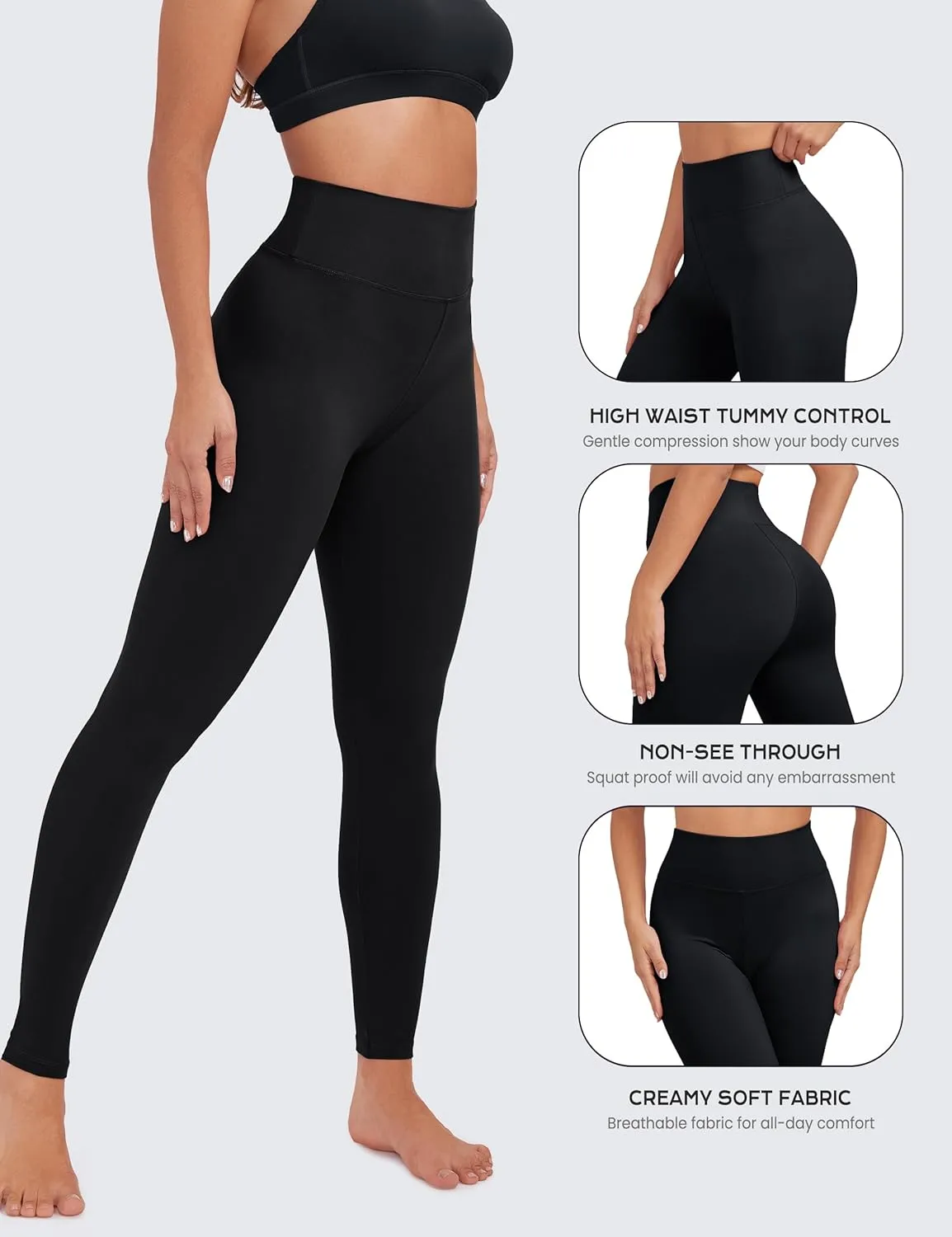 VALANDY Creamlush High Waisted Leggings for Women-Buttery Soft Solid Elastic Lounge Yoga Pants