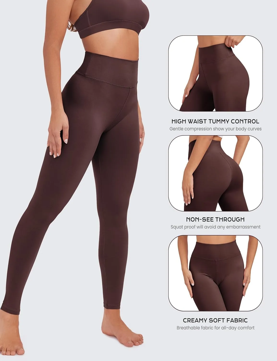 VALANDY Creamlush High Waisted Leggings for Women-Buttery Soft Solid Elastic Lounge Yoga Pants