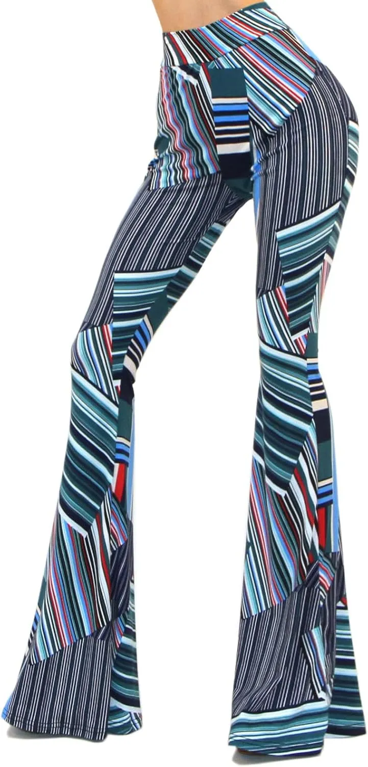Vivicastle Women's USA Lightweight Boho Comfy Stretchy Bell Bottom Flare Pants