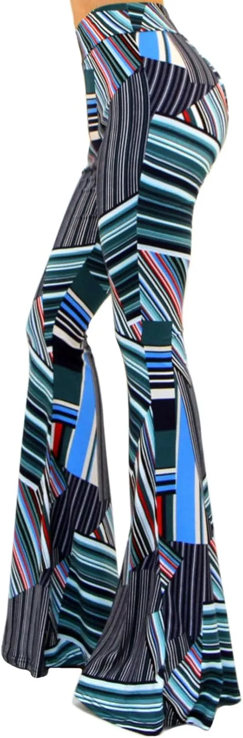 Vivicastle Women's USA Lightweight Boho Comfy Stretchy Bell Bottom Flare Pants