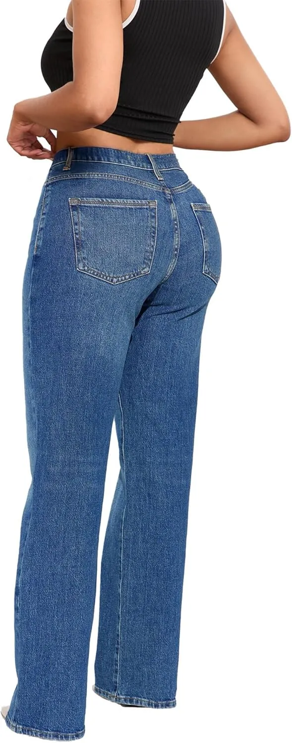 Wide Leg Jeans Woman High Waisted Stretch Baggy Loose Straight Leg Denim Pants