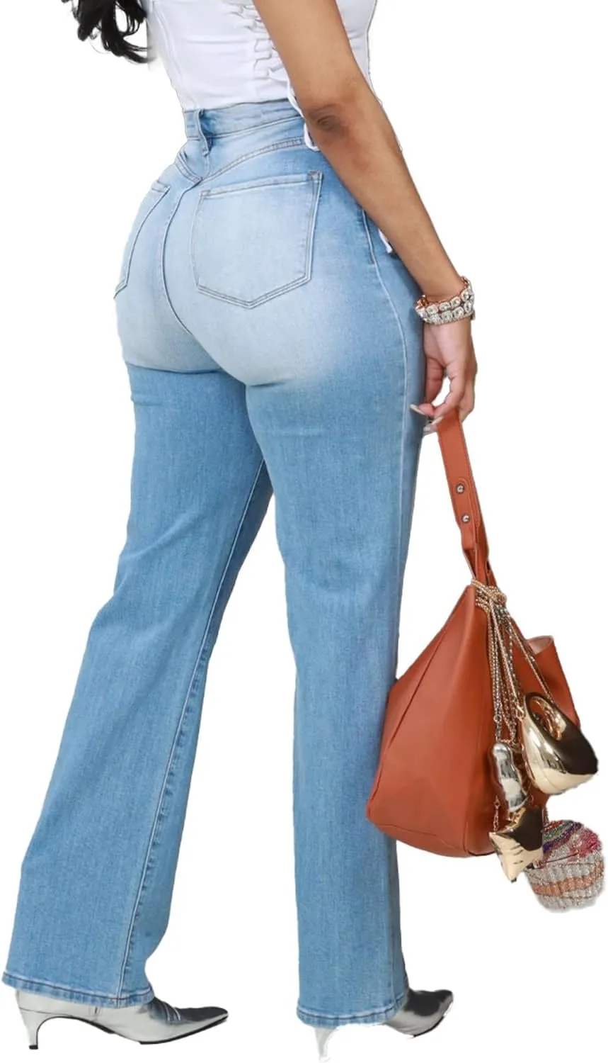 Wide Leg Jeans Woman High Waisted Stretch Baggy Loose Straight Leg Denim Pants