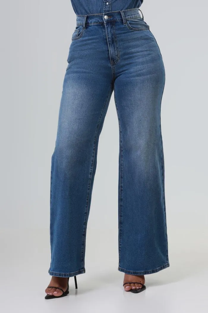 Wide Leg Jeans Woman High Waisted Stretch Baggy Loose Straight Leg Denim Pants