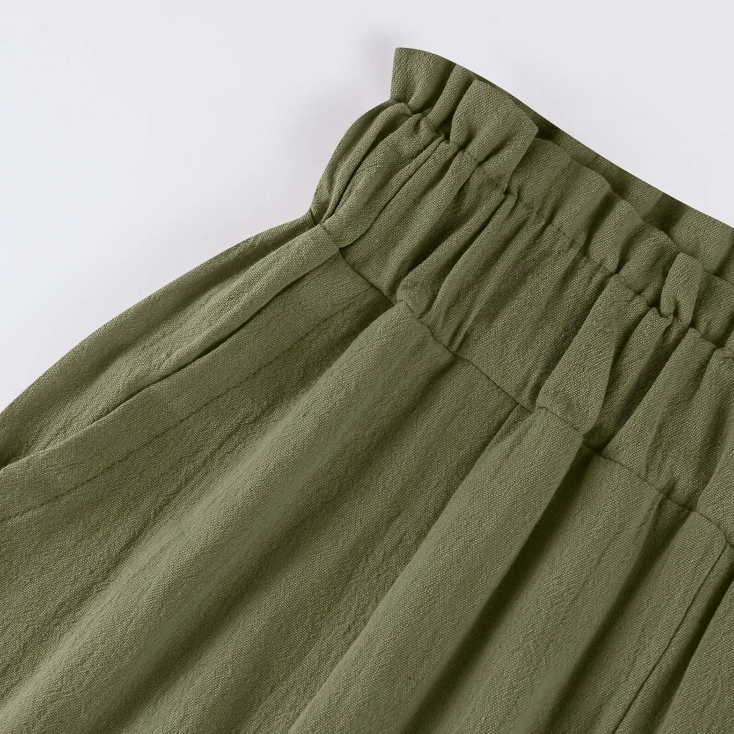 Wide Leg Palazzo Pants for Women Casual Loose High Waisted Summer Beach Pants Comfy Soft Dress Pant with Pockets