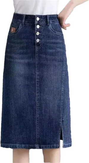 Women Denim Skirt Spring Summer High-Waisted A-Line Jeans Skirt Korean Loose Tassels Mini Denim Skirts