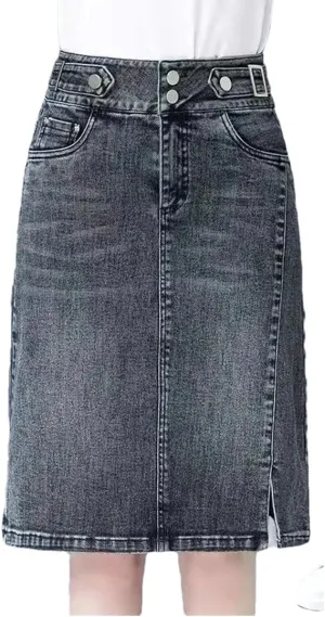 Women Denim Skirt Spring Summer High-Waisted A-Line Jeans Skirt Korean Loose Tassels Mini Denim Skirts