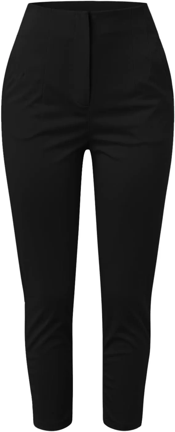 Women High Waist Casual Dress Pants Business Office Slim Skinny Trousers Solid Comfy Work Pant with Pocket #220