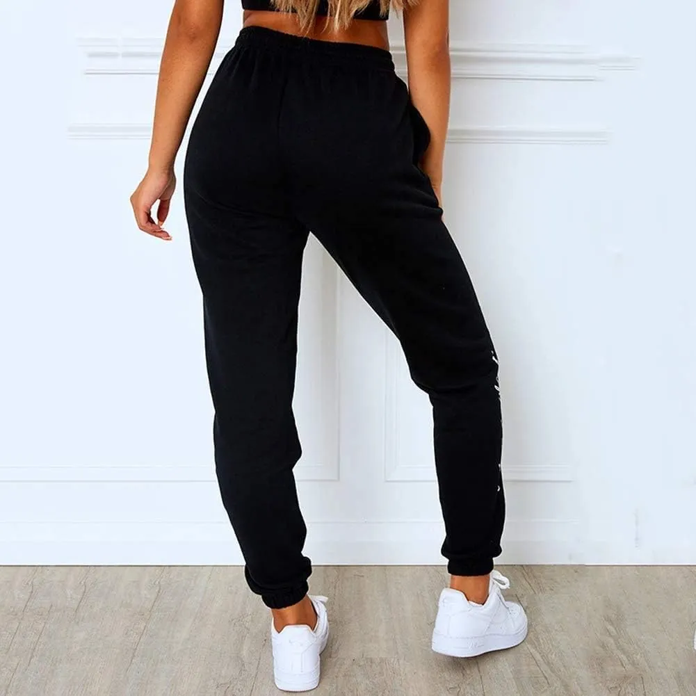 Women Jogger Sweatpants Solid High Waist Drawstring Baggy Pants Cinch Bottom Runing Workout Trousers with Pockets