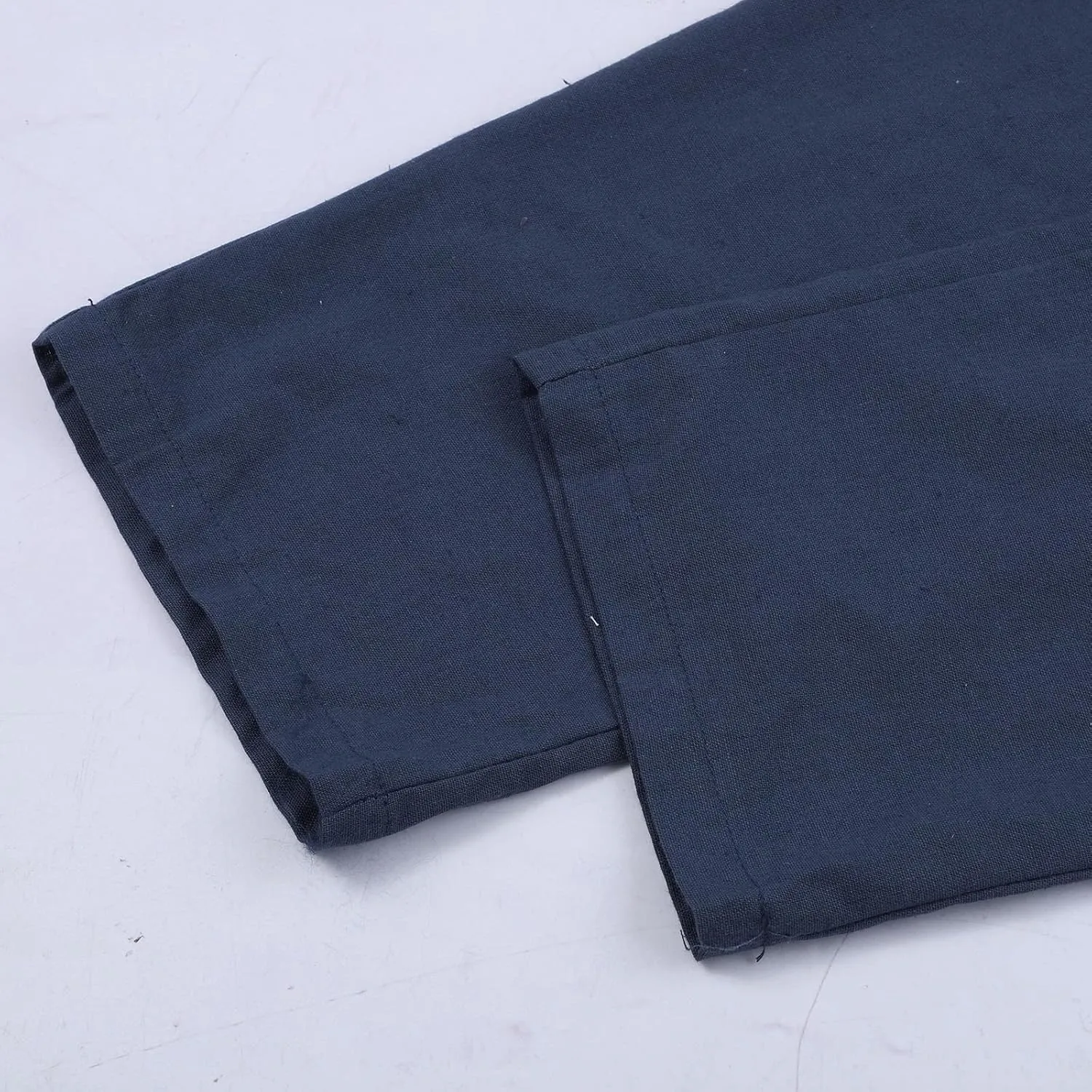 Women Linen Blend Summer Print Pants Elastic Waisted Straight Slim Fit Pant Trousers Work Business