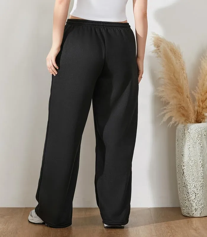 Women Straight Wide Leg Sweatpants High Waist Drawstring Baggy Jogger Pants 2024 Fall Casual Loose Athletic Trouser