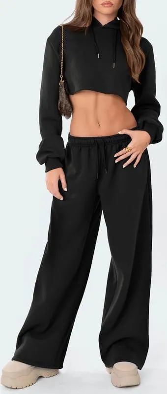 Women Straight Wide Leg Sweatpants High Waist Drawstring Baggy Jogger Pants 2024 Fall Casual Loose Athletic Trouser