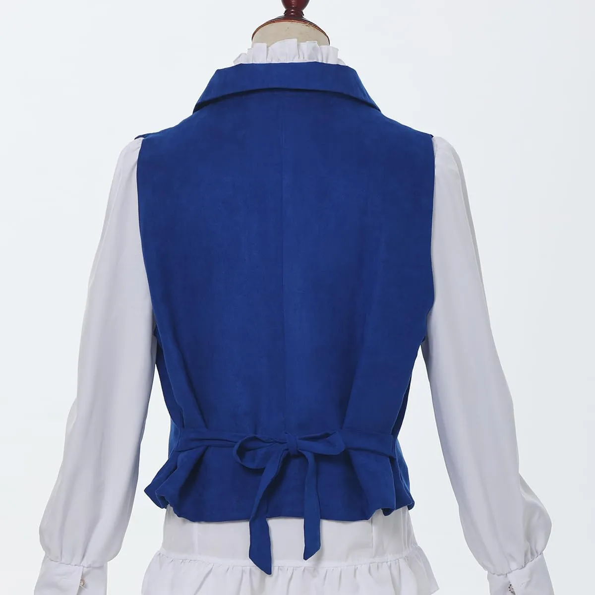 Women Victorian Edwardian Double Breasted Vest Waistcoat Vintage Steampunk Lapel Collar Fit Sleeveless Vest Jacket