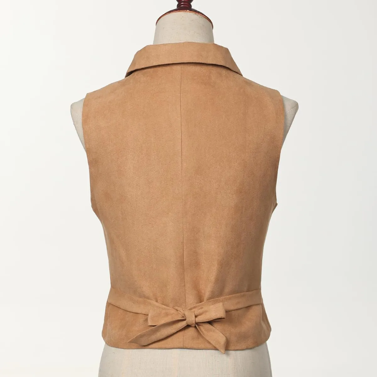 Women Victorian Edwardian Double Breasted Vest Waistcoat Vintage Steampunk Lapel Collar Fit Sleeveless Vest Jacket