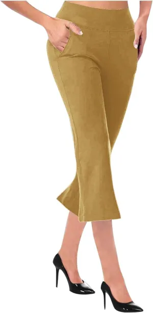 Womens Bootcut Dress Pants Business Casual Work Pants with Pockets High Waist Stretchy Trousers Pull On Office Slacks