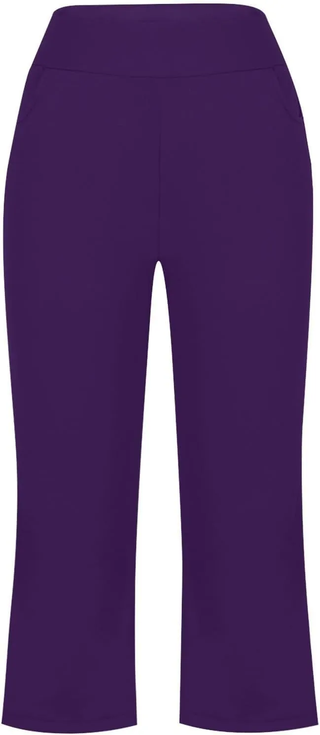 Womens Bootcut Dress Pants Business Casual Work Pants with Pockets High Waist Stretchy Trousers Pull On Office Slacks