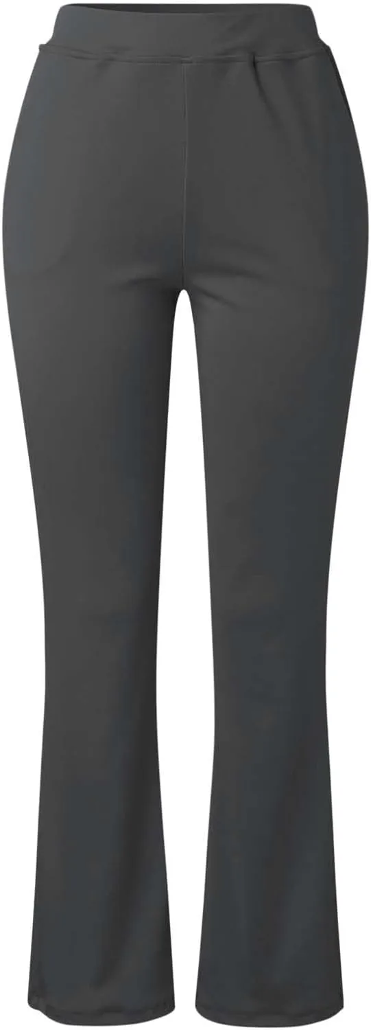 Womens Bootcut Dress Pants Business Casual Work Pants with Pockets High Waist Stretchy Trousers Pull On Office Slacks