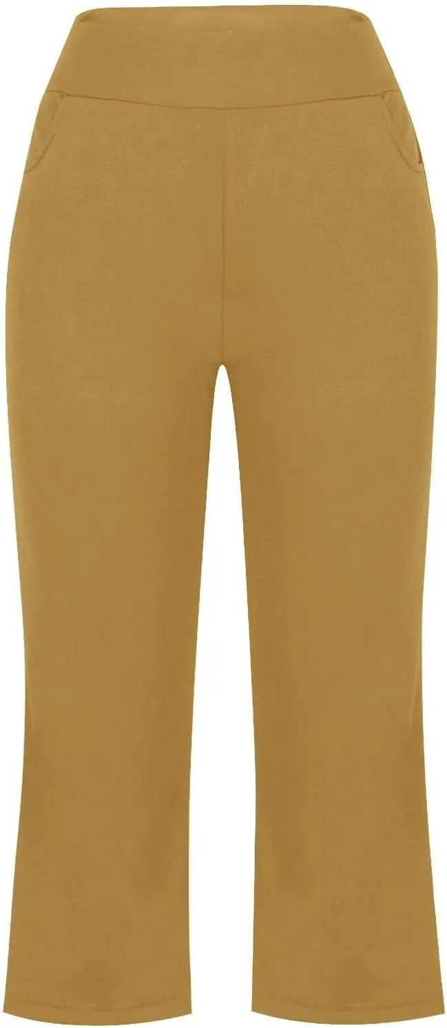 Womens Bootcut Dress Pants Business Casual Work Pants with Pockets High Waist Stretchy Trousers Pull On Office Slacks