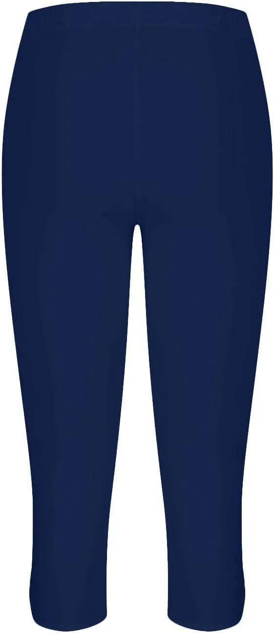 Womens Capri Leggings Summer Plus Size Capris Workout Yoga High Waisted Capri Pants Casual Pull On Capris with Pockets