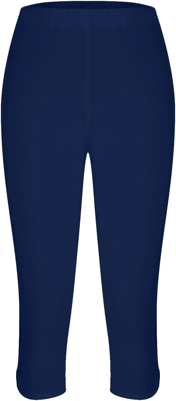 Womens Capri Leggings Summer Plus Size Capris Workout Yoga High Waisted Capri Pants Casual Pull On Capris with Pockets