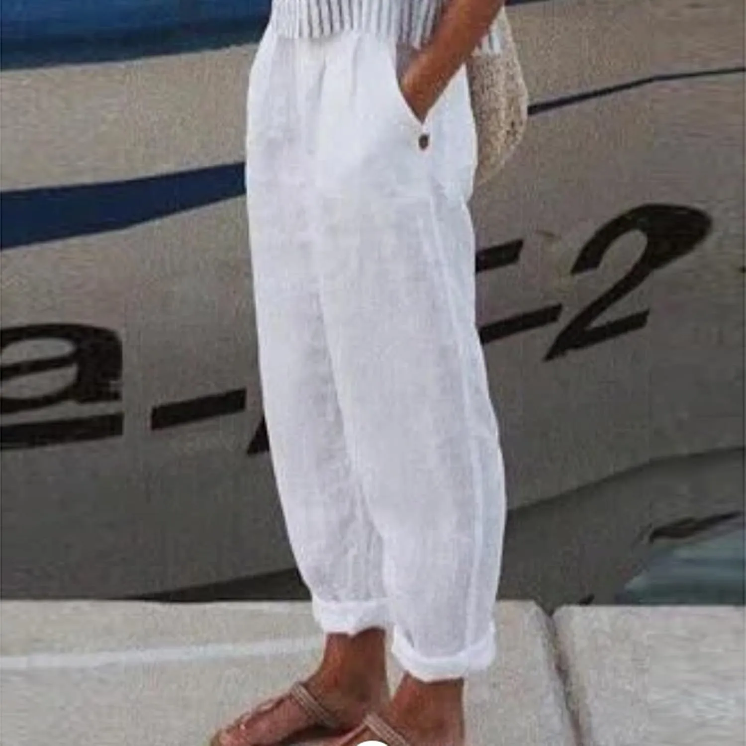 Women's Casual Wide Leg Palazzo Pants High Waist Loose Casual Pants Long Straight Drawstring Pants Trousers