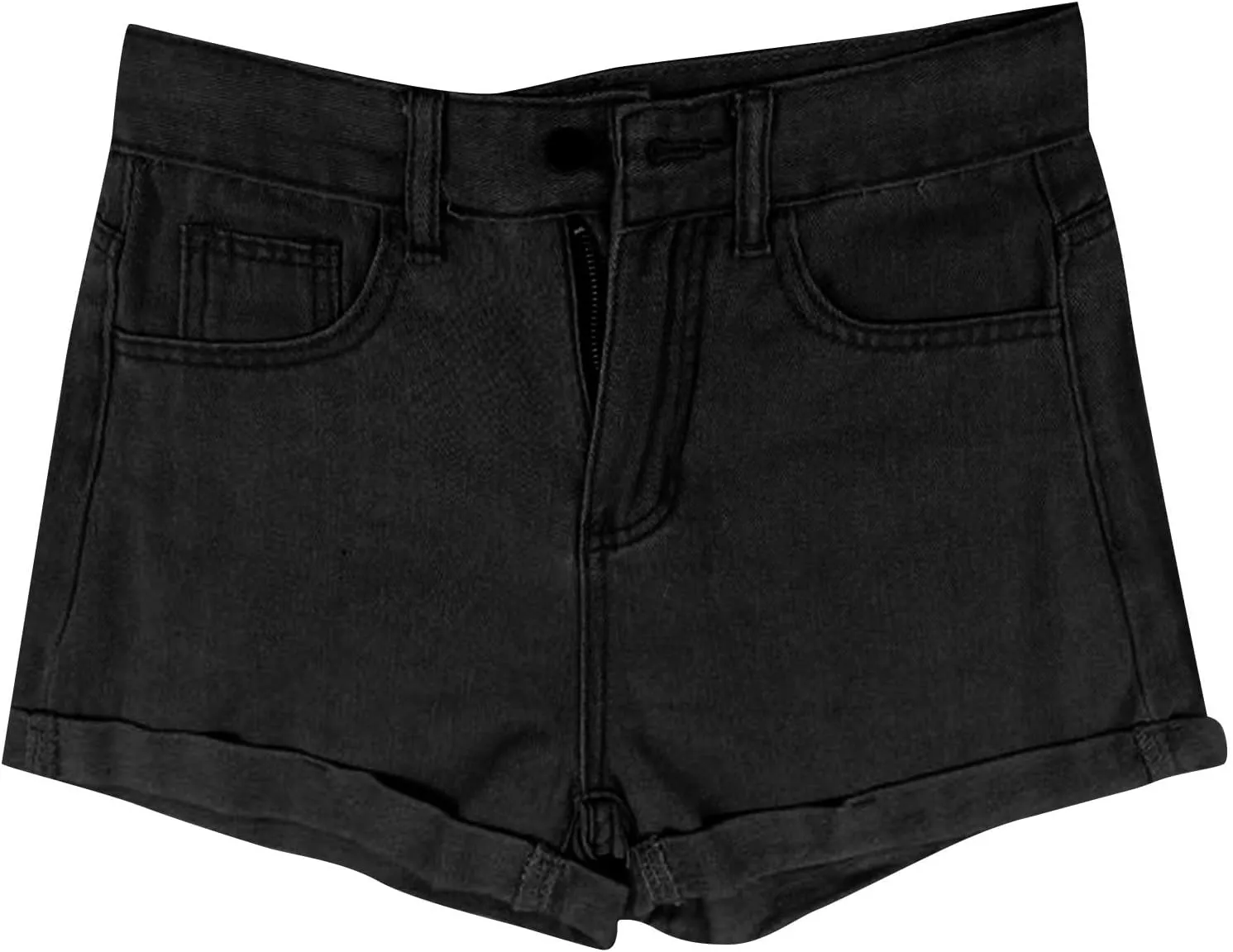 Womens Denim Jean Shorts High Waisted Trendy Summer Wide Leg Stretchy Baggy Folded Hem Y2k Girls Hot Shorts Pants