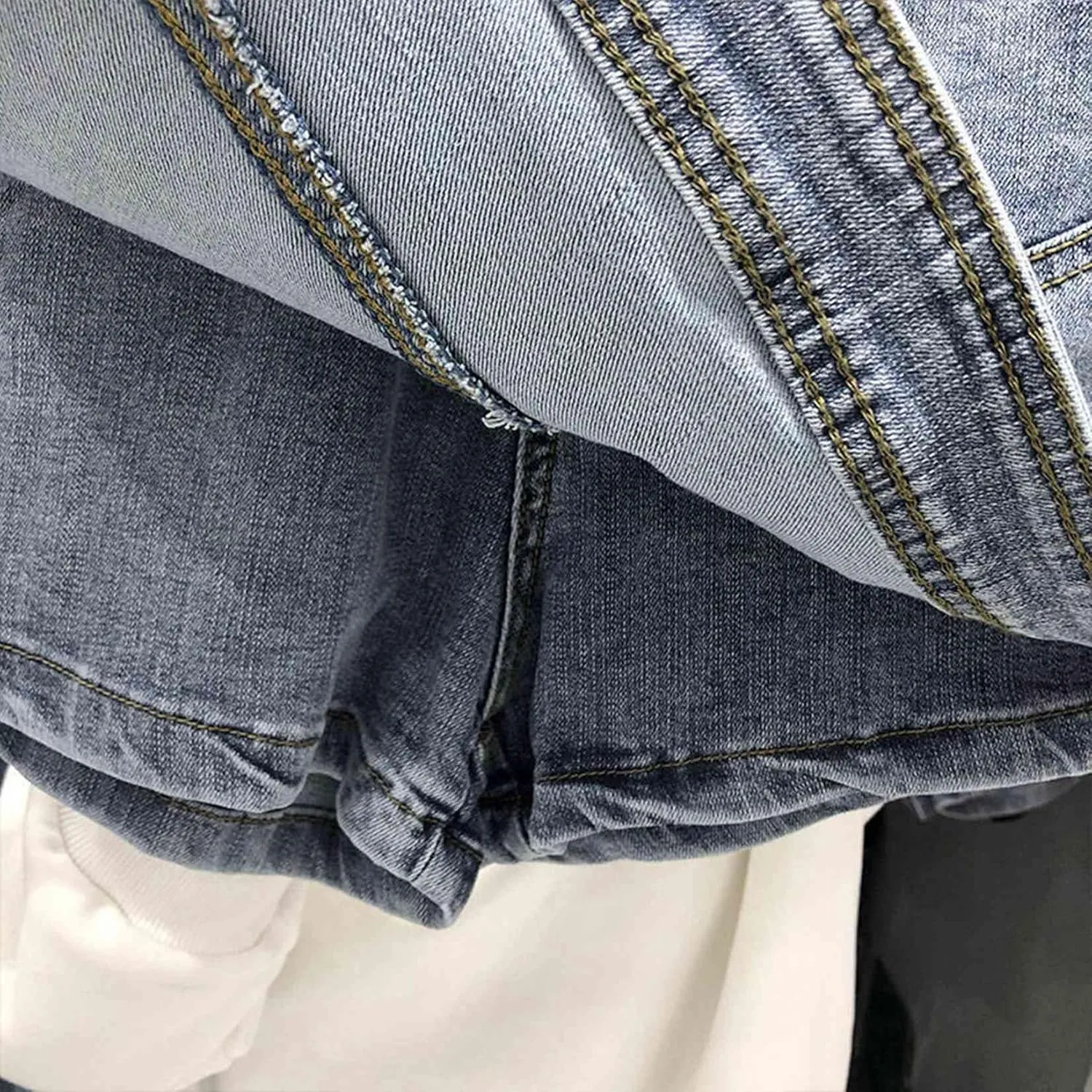 Women's Denim Short Jeans High Waist Wide-Leg Trouser Solid Color Jean Short Summer Casual