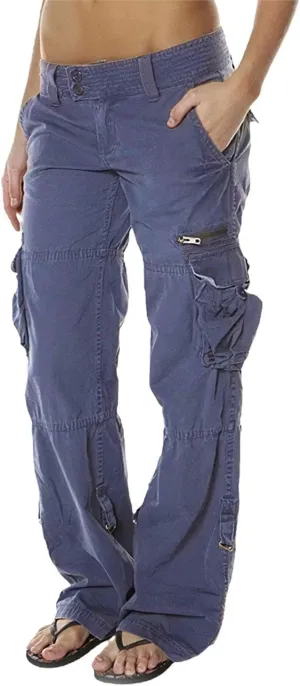 Women's Elastic High Waist Baggy Cargo Pants Tactical Wide Leg Jogger Trousers