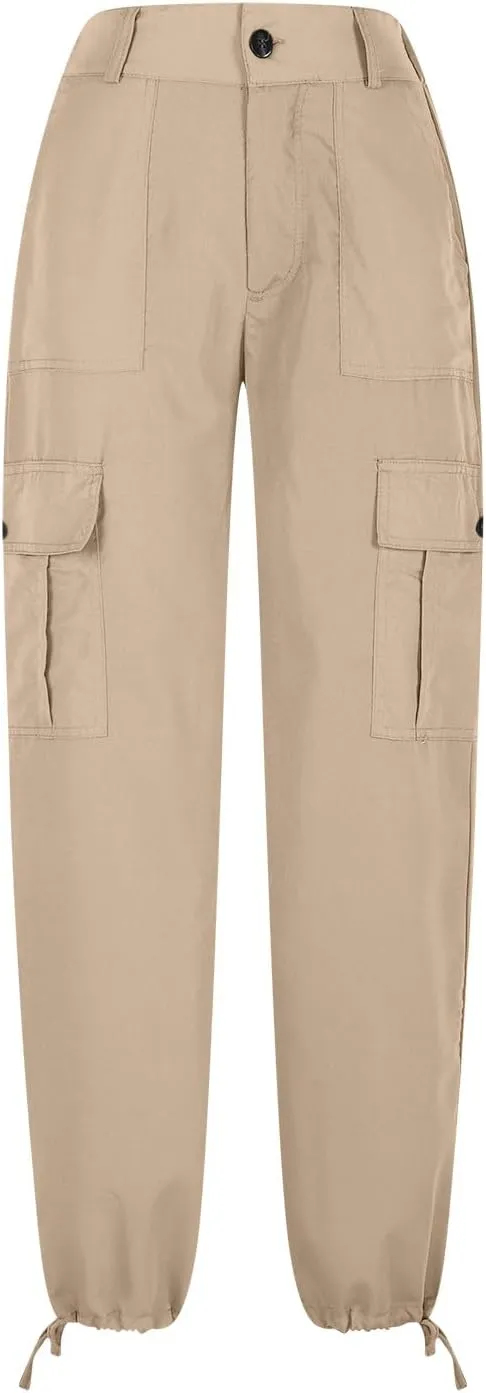 Womens High Waist Cargo Pants Fashion Lounge Trousers Baggy Y2K Joggers Casual Streetwear Multiple Pockets Slacks