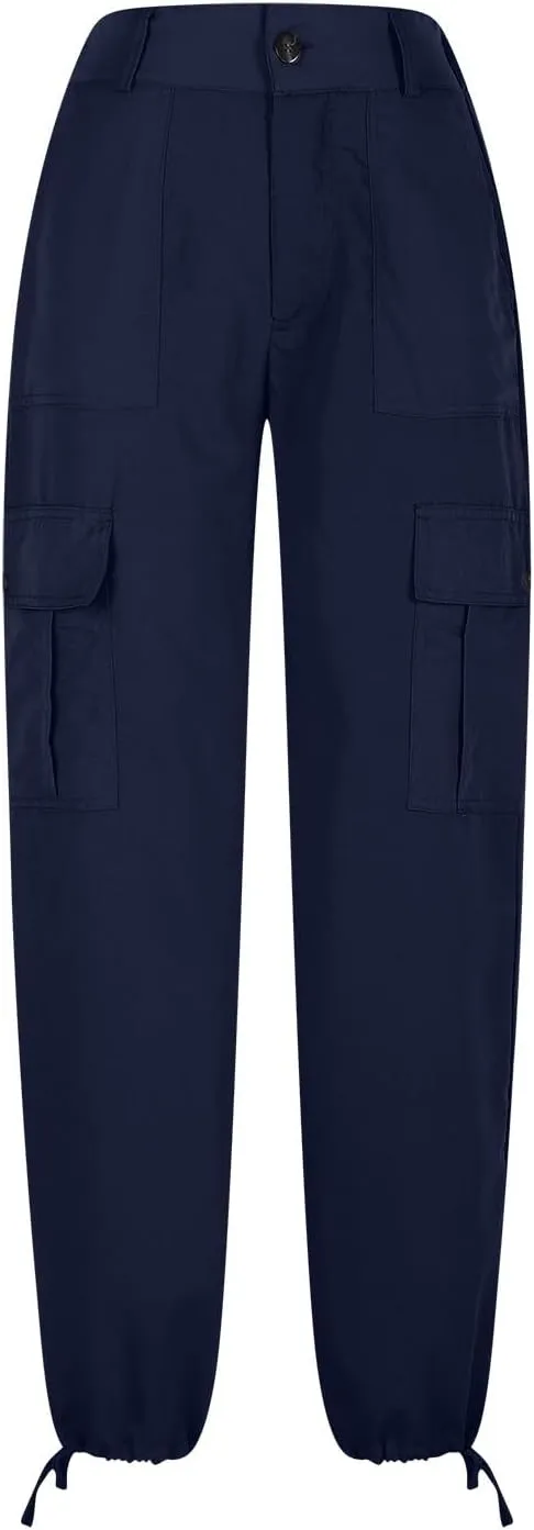 Womens High Waist Cargo Pants Fashion Lounge Trousers Baggy Y2K Joggers Casual Streetwear Multiple Pockets Slacks
