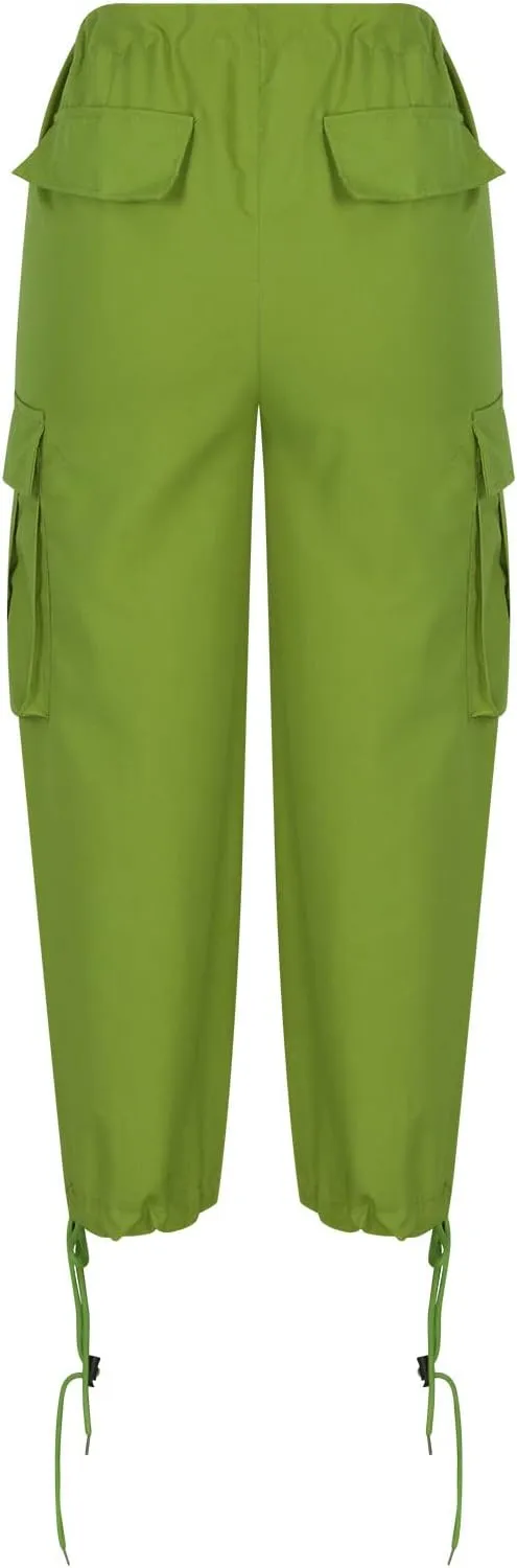 Women's High Waist Straight Wide Leg Cargo Pants Fashion Boyfriend Casual Cargo Pants Women Baggy Y2K Hiking Trousers