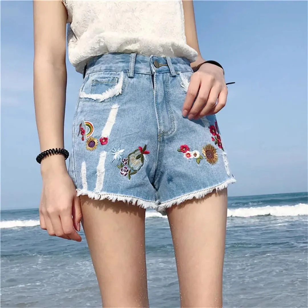 Womens High Waisted Micro Shorts Summer Jeans White Short
