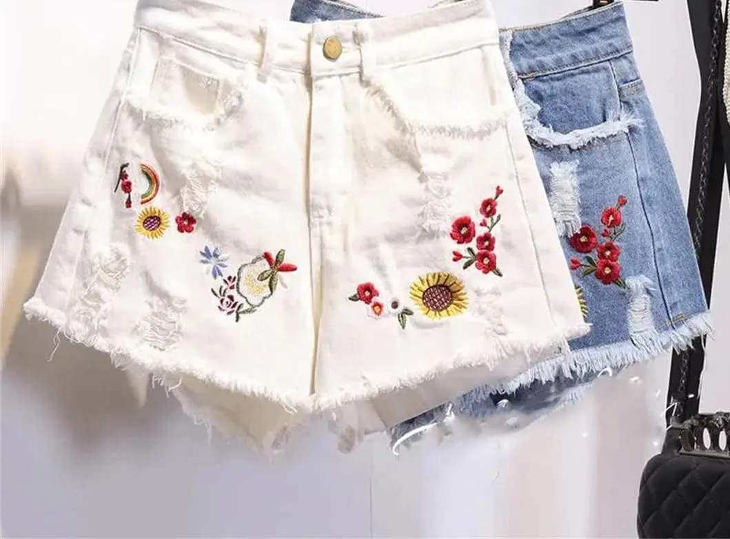 Womens High Waisted Micro Shorts Summer Jeans White Short