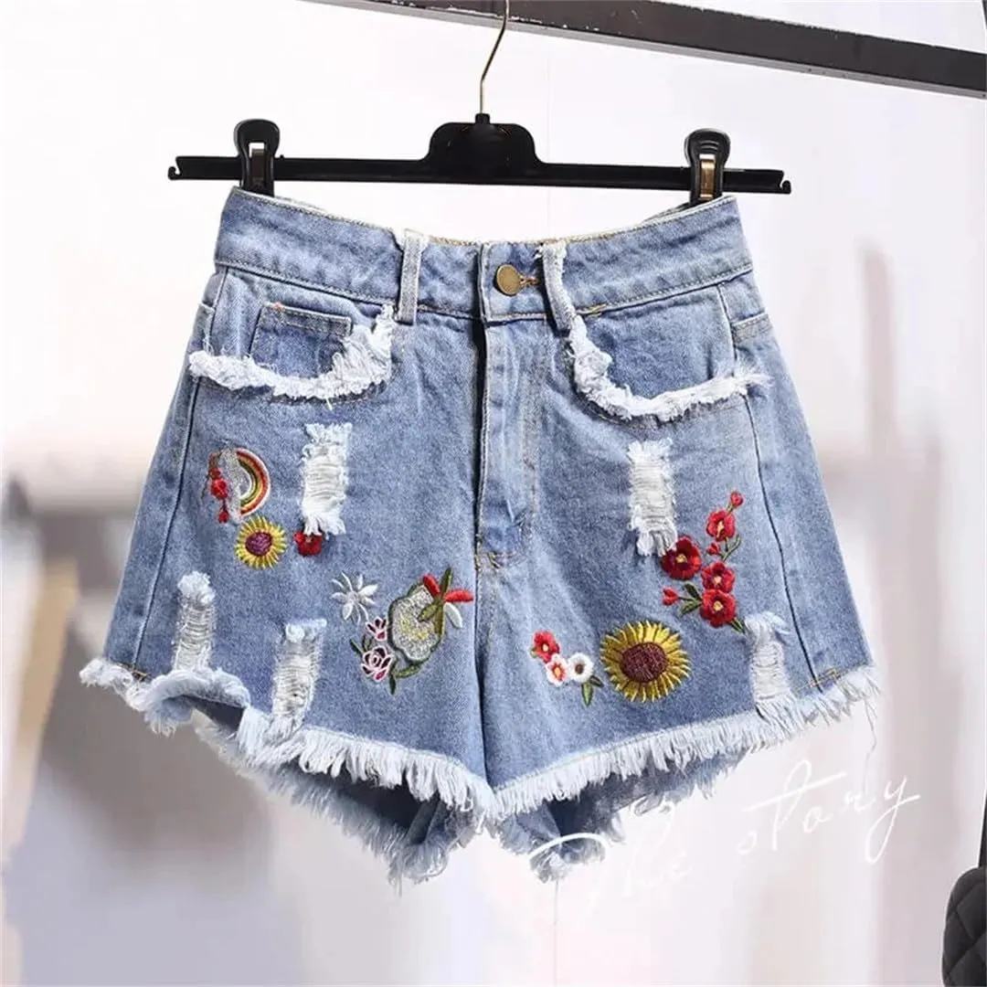Womens High Waisted Micro Shorts Summer Jeans White Short
