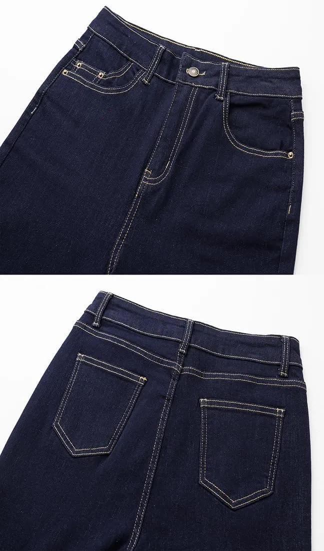 Women's High Waisted Wide Leg Jeans - Stretchy Straight Leg Denim Pants, 2025 Trendy Casual Comfort Fit