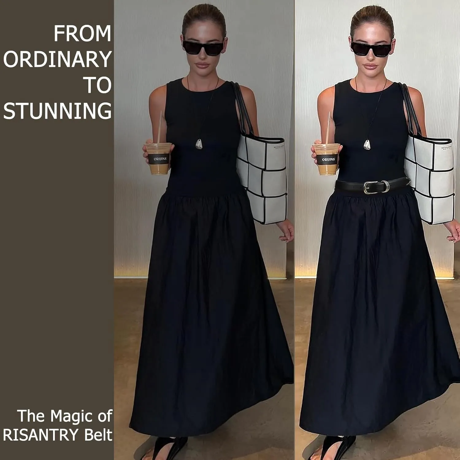 Women's Leather Belts with Gold Buckle Fashion Leather Waist Belt Elegant Ladies Belts for Jeans Dress & Casual Wear