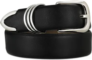 Women's Leather Belts with Gold Buckle Fashion Leather Waist Belt Elegant Ladies Belts for Jeans Dress & Casual Wear